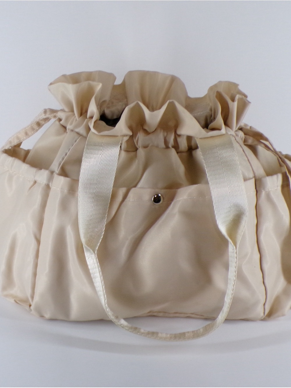 Beige Drawstring Tote Bag - Women